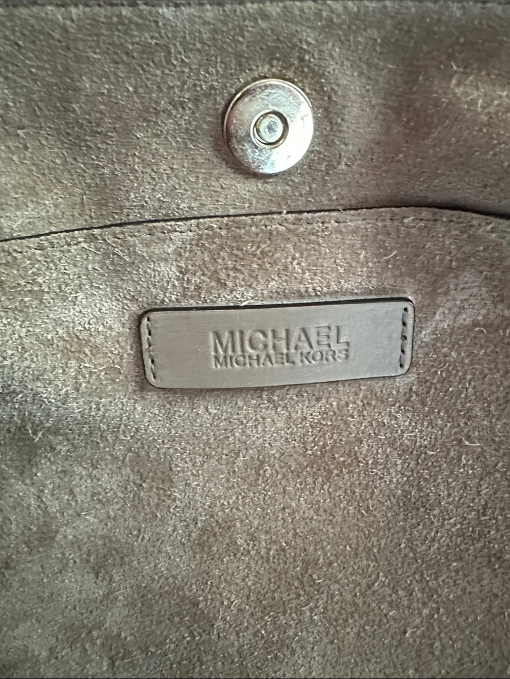 Michael Kors Ashbury Large Suede Tote Bag - Dark Khaki / Taupe